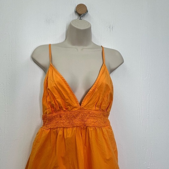 A New Day - Bright Orange Spaghetti Strap Open Back Midi Dress Size Medium - Picture 5 of 10